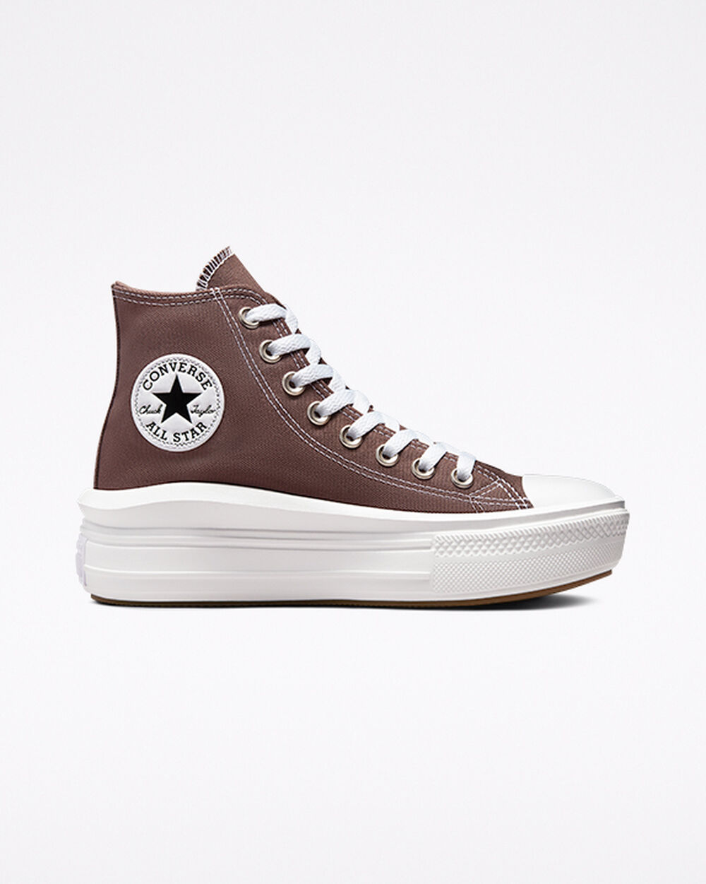 Brown White Women's Converse Chuck Taylor All Star Move Sneakers | Singapore-48590