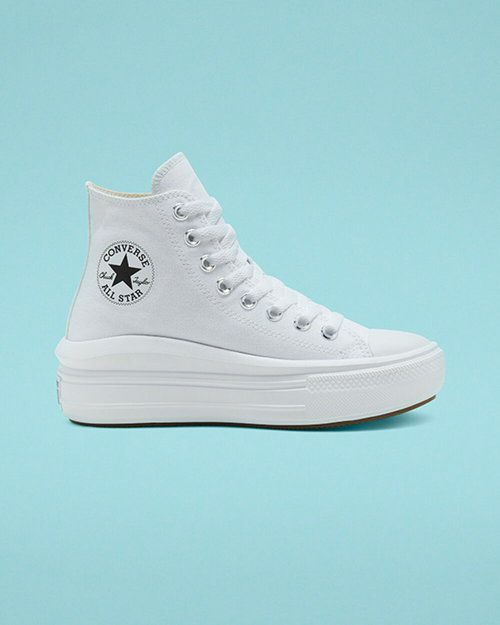 White Beige White Black Women's Converse Chuck Taylor All Star Move Sneakers | Singapore-09342