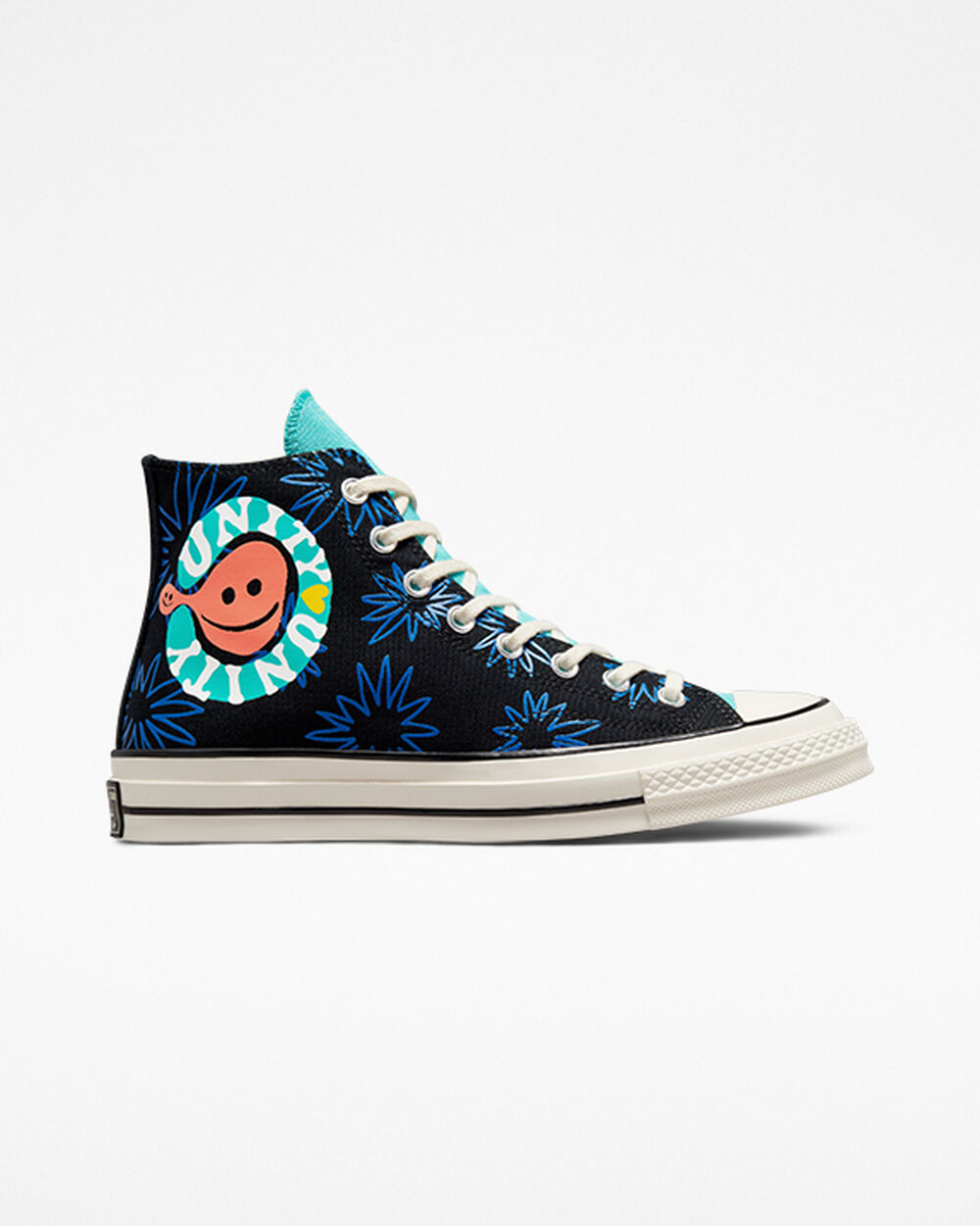 Black Wash Turquoise Royal Men\'s Converse Chuck 70 Sneakers | Singapore-71038