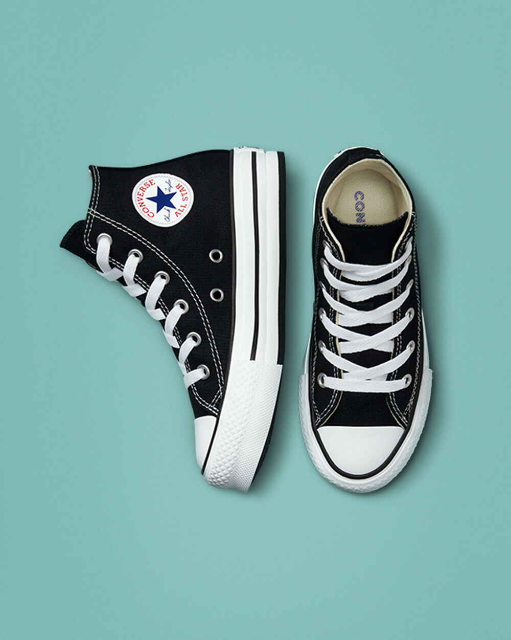 Black White Black Girls' Converse Chuck Taylor All Star Sneakers | Singapore-81473