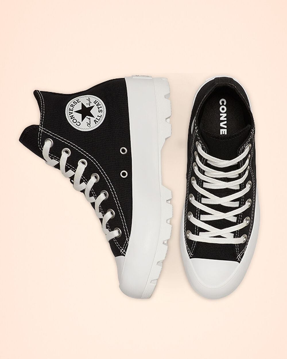 Black White Black Women's Converse Chuck Taylor All Star Lugged Sneakers | Singapore-12064