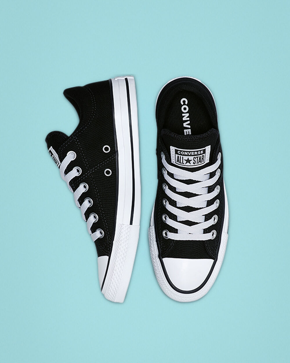 Black White Black Women's Converse Chuck Taylor All Star Madison Sneakers | Singapore-38190