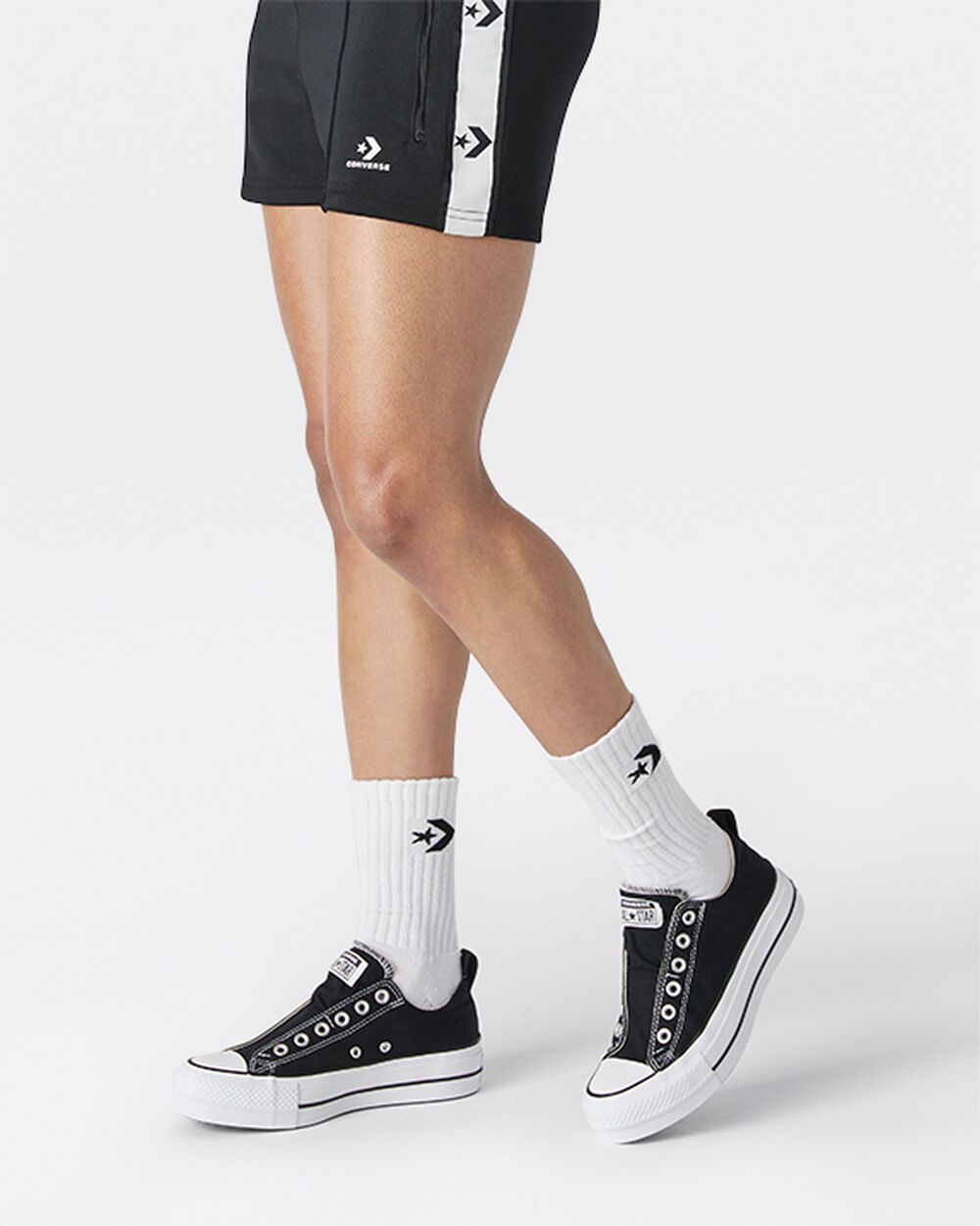 Black White Black Women's Converse Chuck Taylor All Star Sneakers | Singapore-57102