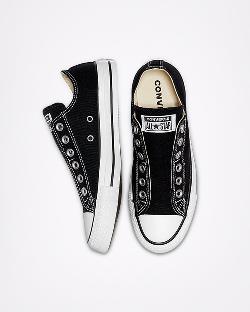 Black White Black Women's Converse Chuck Taylor All Star Slip On | Singapore-58123