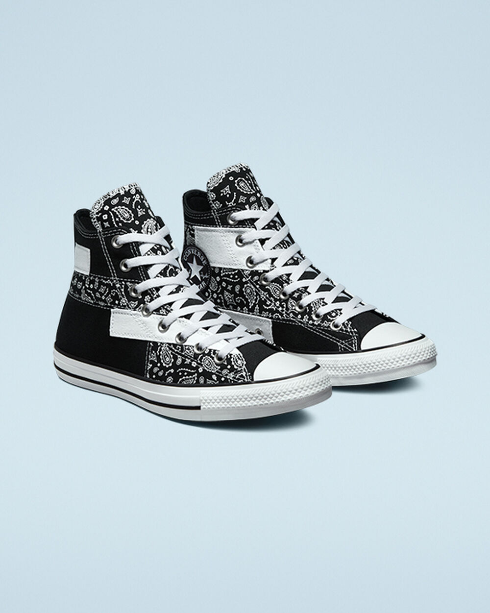 Black White Black Women's Converse Chuck Taylor All Star Sneakers | Singapore-87194