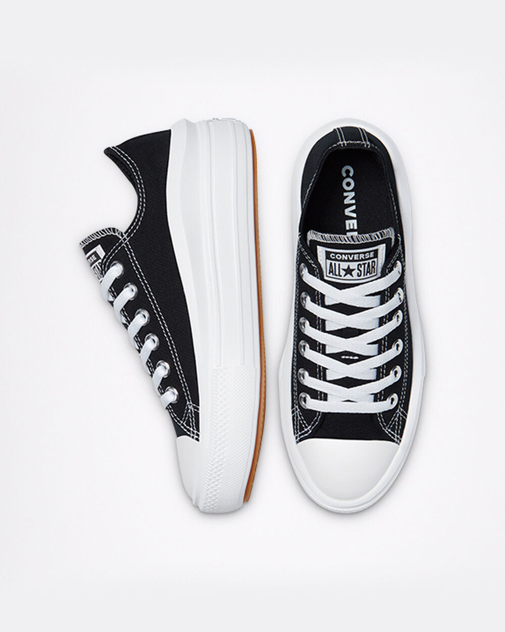 Black White Women's Converse Chuck Taylor All Star Move Sneakers | Singapore-75428