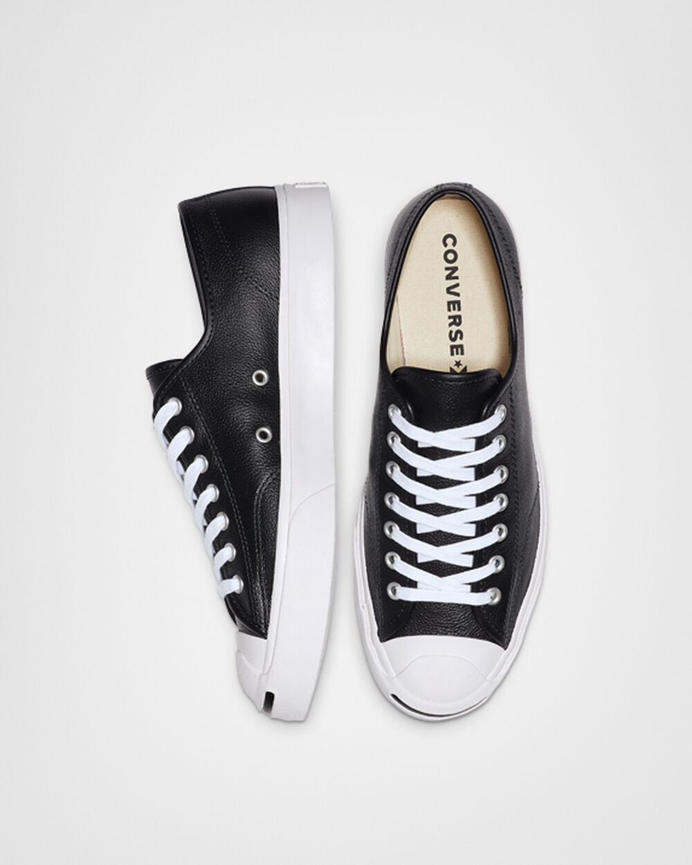 Black White Women's Converse Jack Purcell Sneakers | Singapore-37028