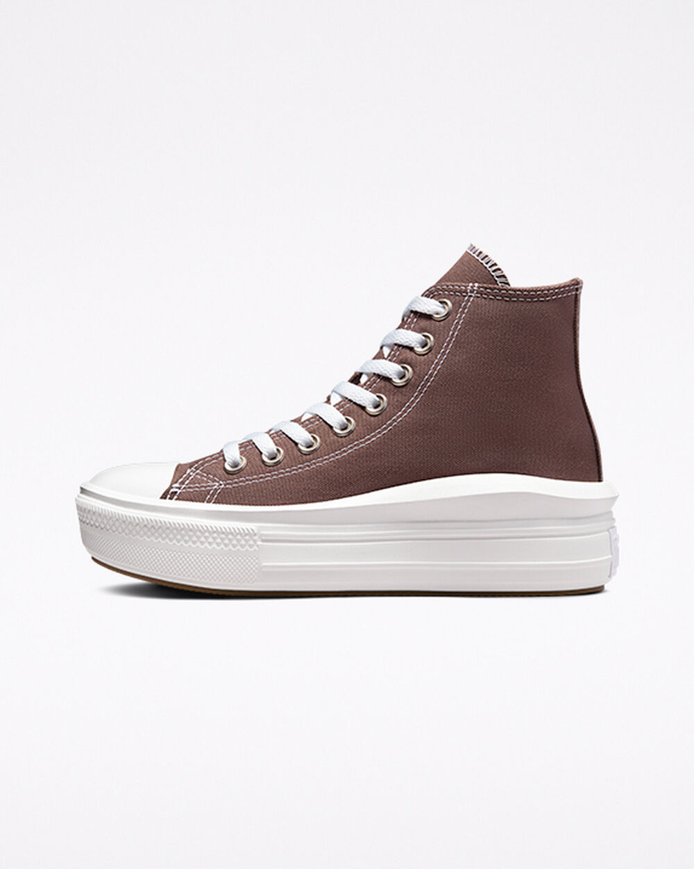 Brown White Women's Converse Chuck Taylor All Star Move Sneakers | Singapore-48590