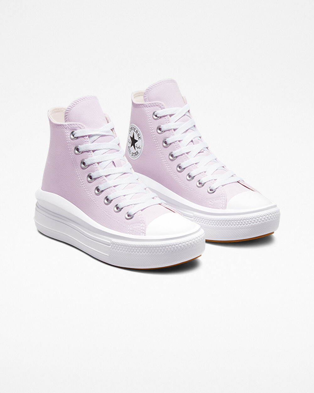 Light Purple White Women's Converse Chuck Taylor All Star Move Sneakers | Singapore-85460