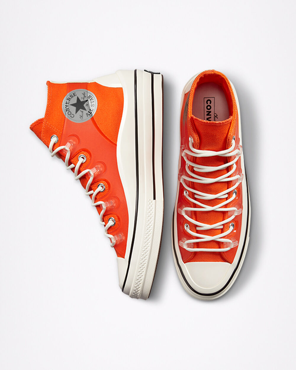 Orange White Black Women's Converse Chuck 70 Sneakers | Singapore-73021