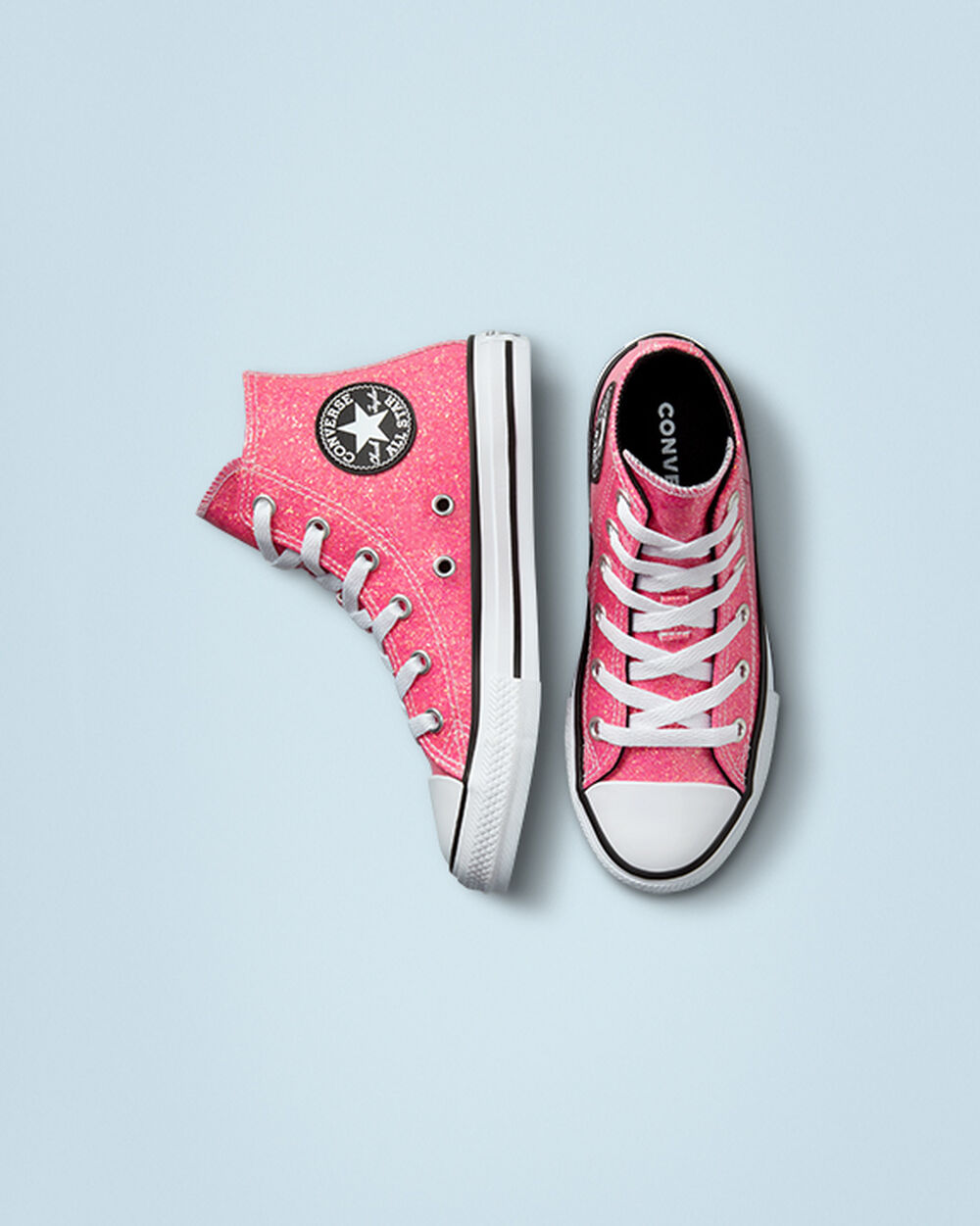 Pink Black White Girls' Converse Chuck Taylor All Star Sneakers | Singapore-04913