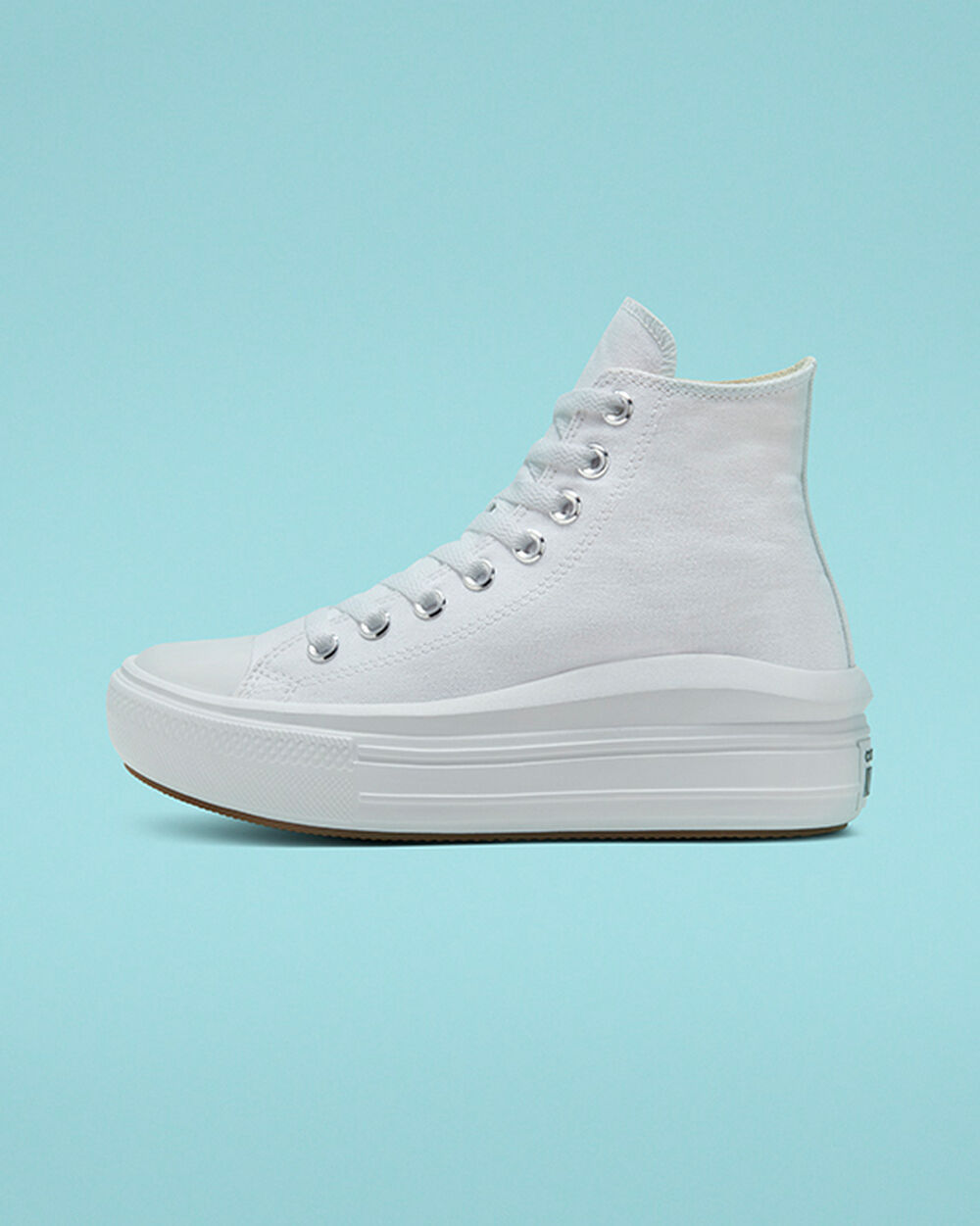 White Beige White Black Women's Converse Chuck Taylor All Star Move Sneakers | Singapore-09342