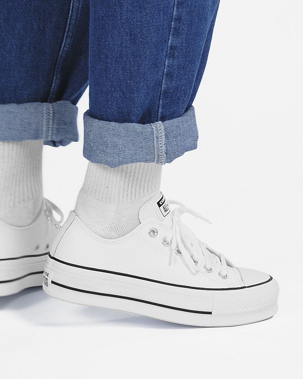 White Black White Women's Converse Chuck Taylor All Star Sneakers | Singapore-41296