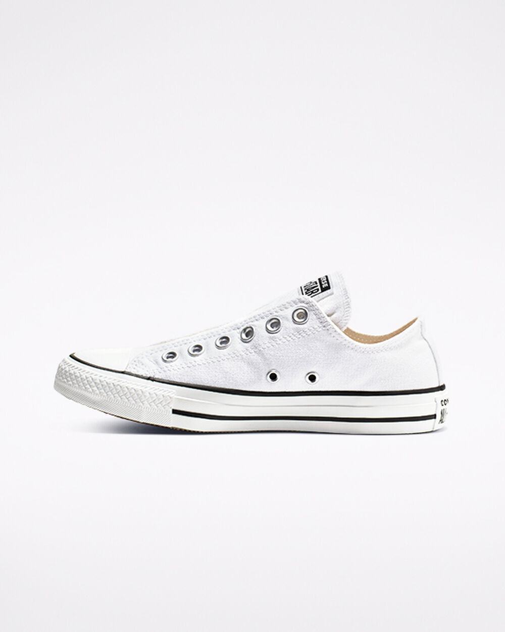 White Black White Women's Converse Chuck Taylor All Star Slip On | Singapore-97654