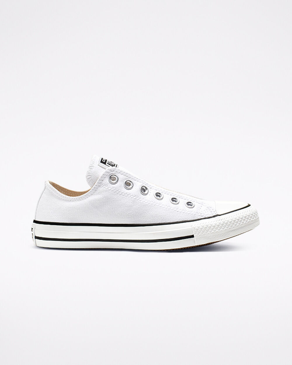 White Black White Women's Converse Chuck Taylor All Star Slip On | Singapore-97654