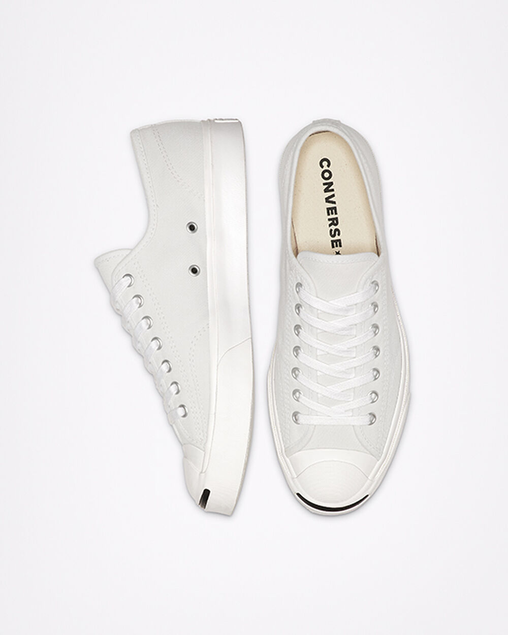 White Black Women's Converse Jack Purcell Sneakers | Singapore-83594