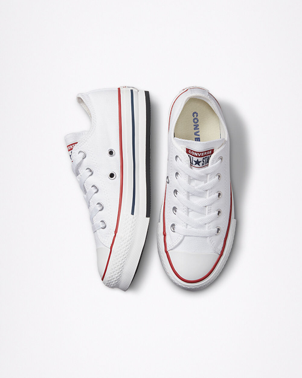 White Dark Red Navy Girls' Converse Chuck Taylor All Star Sneakers | Singapore-15480