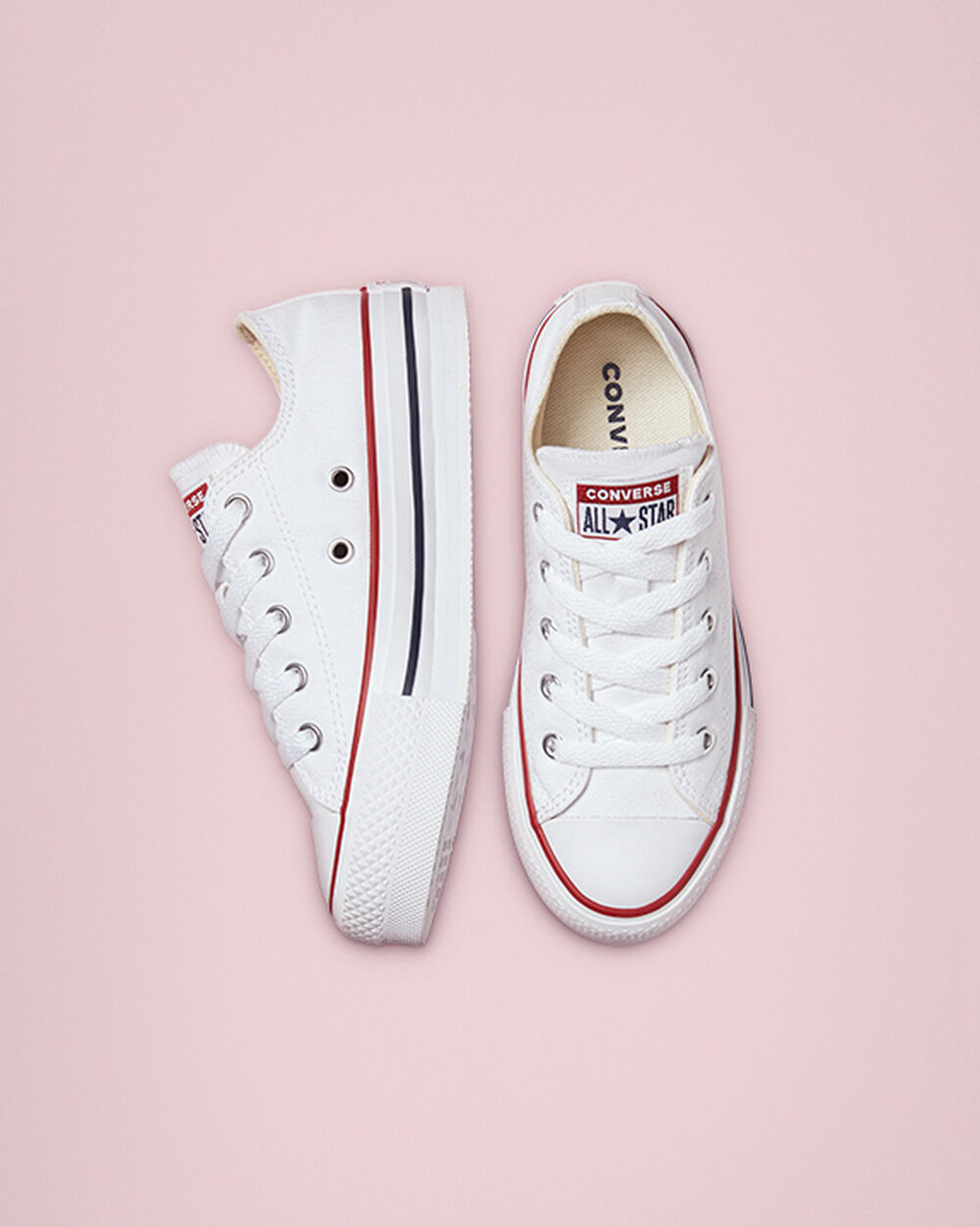 White Dark Red Navy Girls' Converse Chuck Taylor All Star Sneakers | Singapore-18607