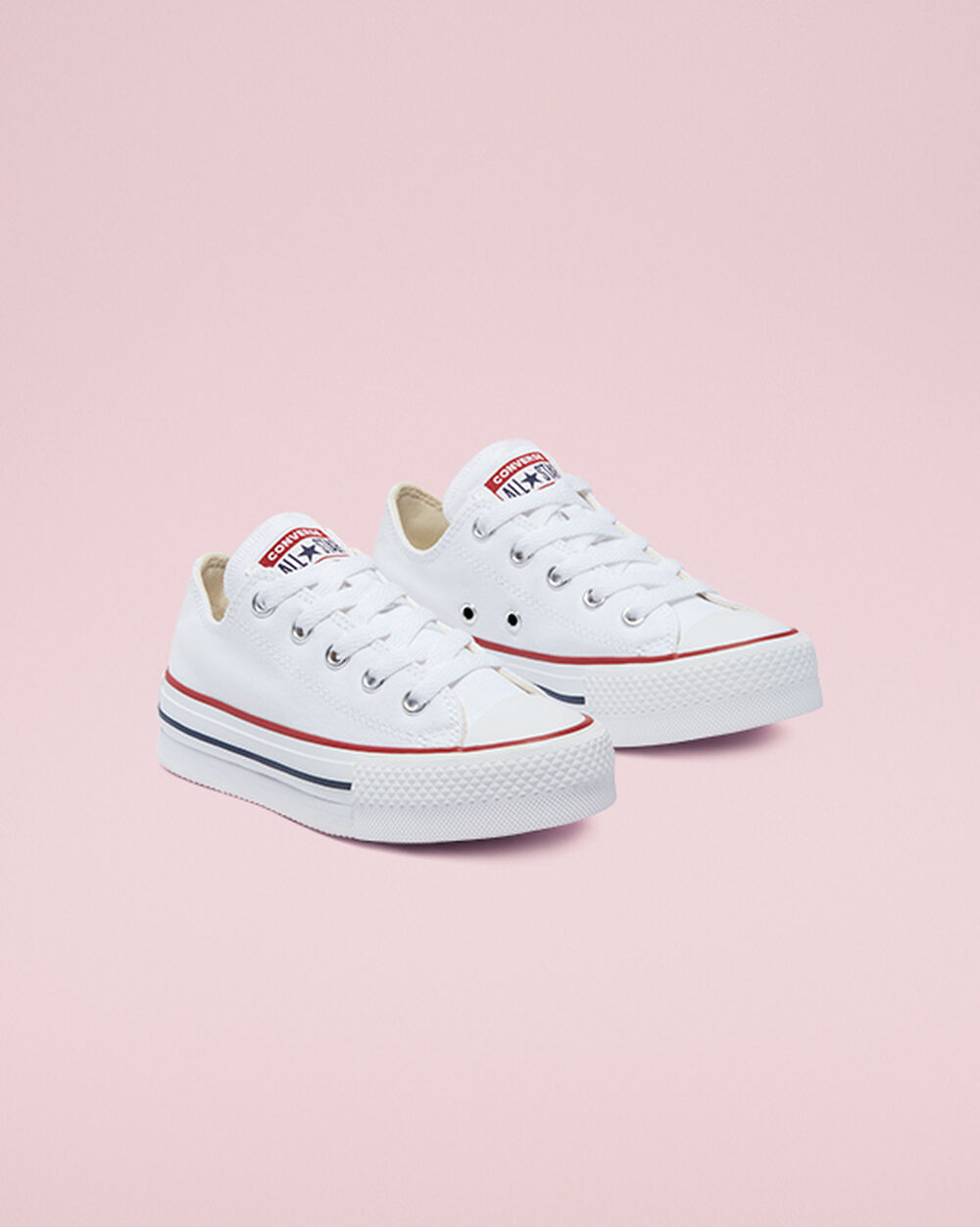 White Dark Red Navy Girls' Converse Chuck Taylor All Star Sneakers | Singapore-18607