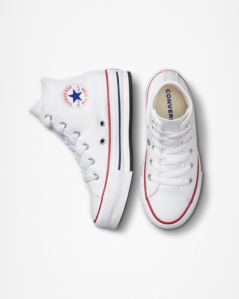 White Dark Red Navy Girls' Converse Chuck Taylor All Star Sneakers | Singapore-59078