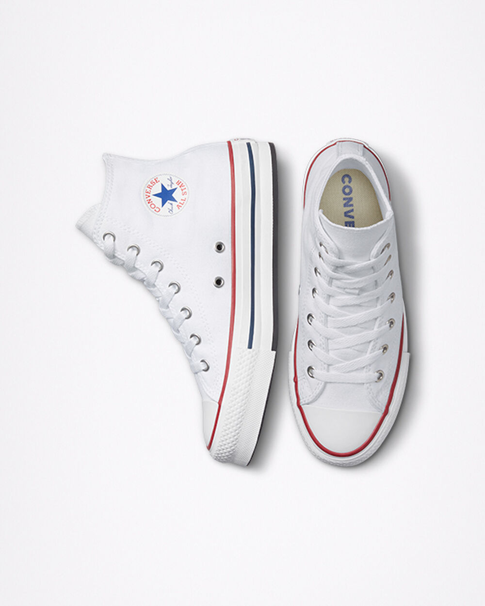 White Dark Red Navy Girls' Converse Chuck Taylor All Star Sneakers | Singapore-92851