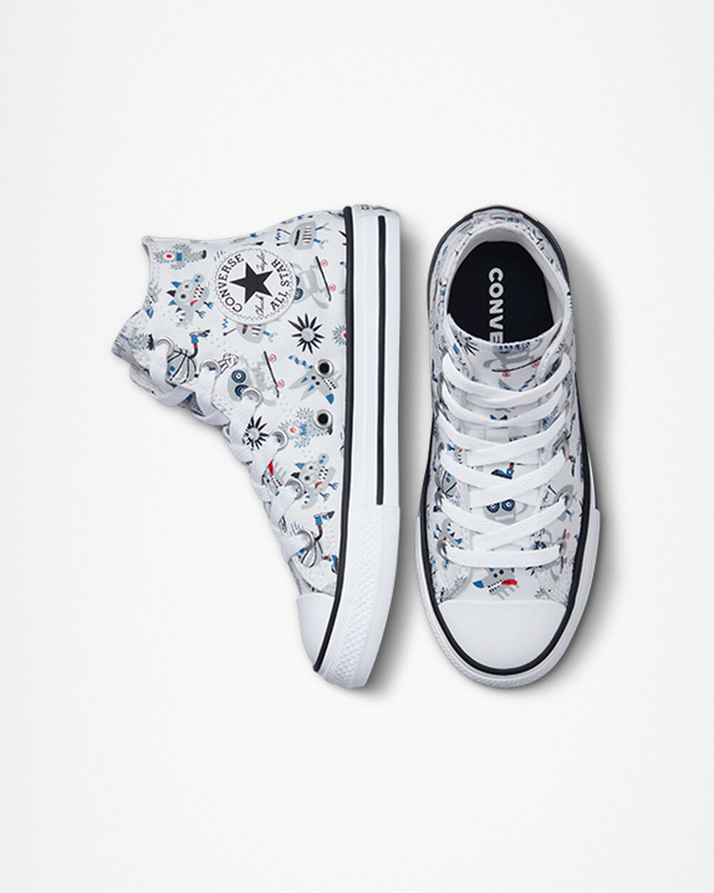 White Grey Blue Boys' Converse Chuck Taylor All Star Sneakers | Singapore-86792