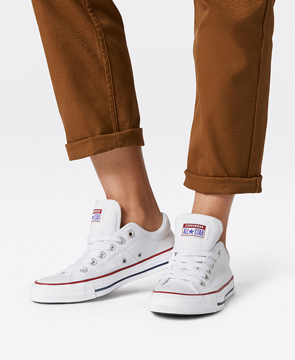 White White Women's Converse Chuck Taylor All Star Madison Sneakers | Singapore-96832